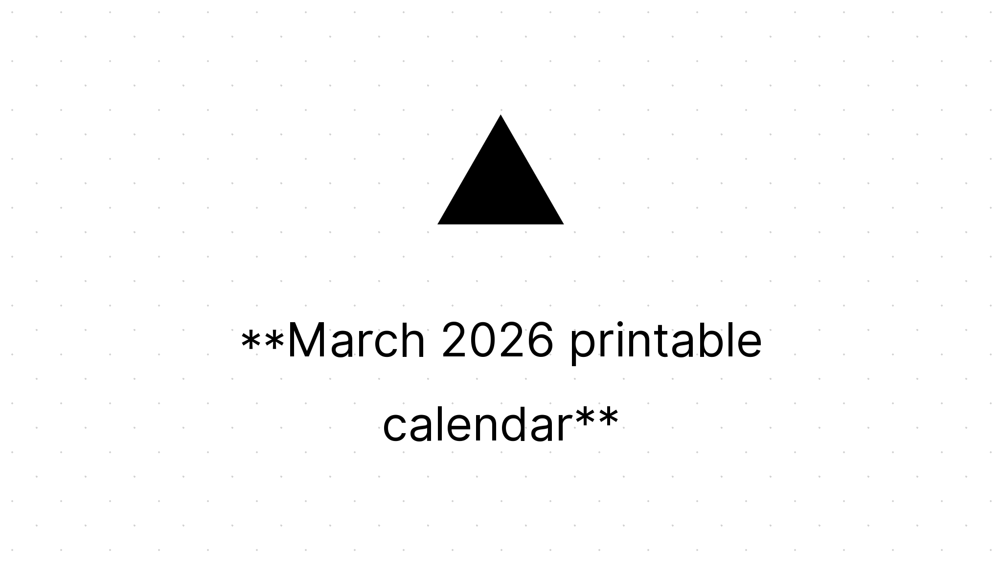 March 2026 printable calendar